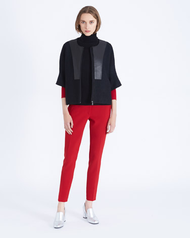Carolyn Donnelly The Edit Leather Boiled Wool Jacket
